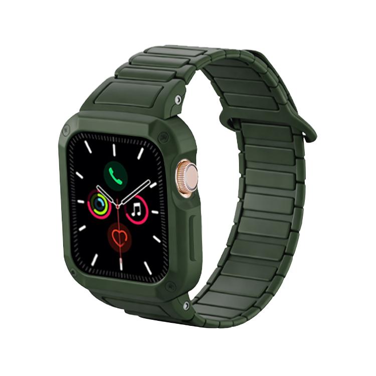 Bracelet de montre en silicone avec boucle magnétique inversée en TPU intégré, pour Apple Watch 45mm / 44mm, pour Apple Watch 41mm / 40mm
