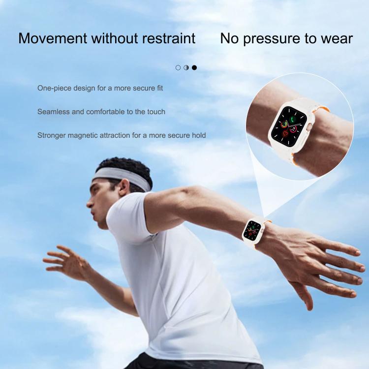Bracelet de montre en silicone avec boucle magnétique inversée en TPU intégré, pour Apple Watch 45mm / 44mm, pour Apple Watch 41mm / 40mm