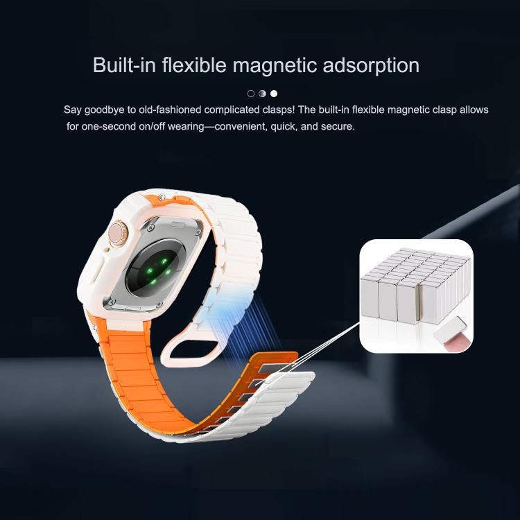 Bracelet de montre en silicone avec boucle magnétique inversée en TPU intégré, pour Apple Watch 45mm / 44mm, pour Apple Watch 41mm / 40mm