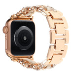 Bracelet de montre en cuir végétalien serti de diamants, pour Apple Watch 46mm / 49mm / 45mm / 44mm, pour Apple Watch 42mm / 41mm / 40mm / 38mm