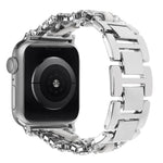 Bracelet de montre en cuir végétalien serti de diamants, pour Apple Watch 46mm / 49mm / 45mm / 44mm, pour Apple Watch 42mm / 41mm / 40mm / 38mm