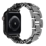 Bracelet de montre en cuir végétalien serti de diamants, pour Apple Watch 46mm / 49mm / 45mm / 44mm, pour Apple Watch 42mm / 41mm / 40mm / 38mm