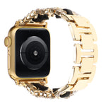Bracelet de montre en cuir végétalien serti de diamants, pour Apple Watch 46mm / 49mm / 45mm / 44mm, pour Apple Watch 42mm / 41mm / 40mm / 38mm