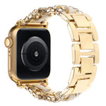 Bracelet de montre en cuir végétalien serti de diamants, pour Apple Watch 46mm / 49mm / 45mm / 44mm, pour Apple Watch 42mm / 41mm / 40mm / 38mm
