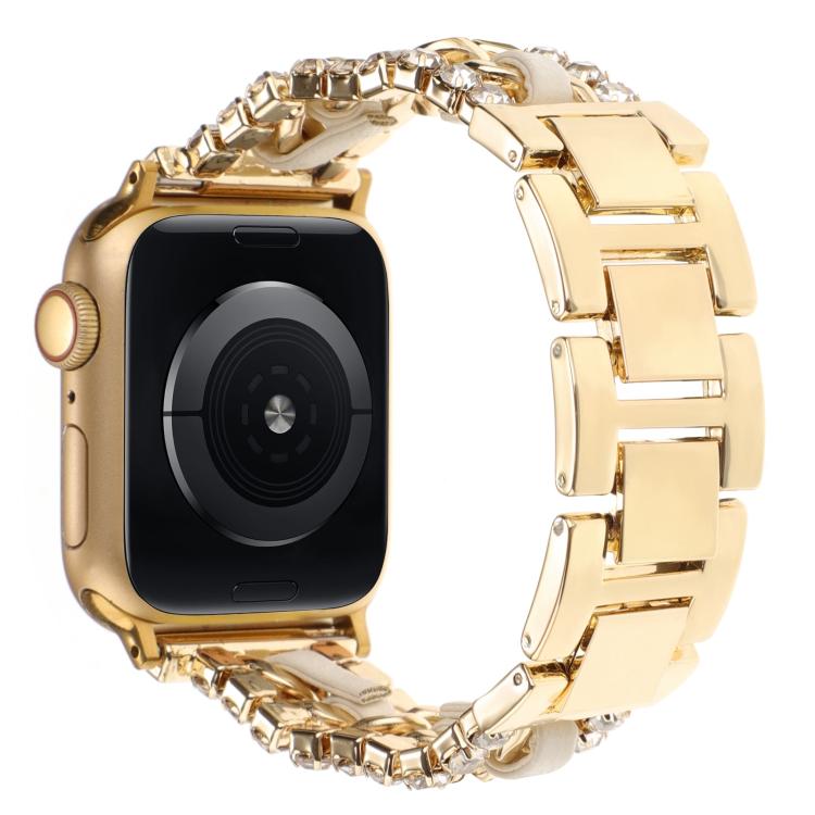 Bracelet de montre en cuir végétalien serti de diamants, pour Apple Watch 46mm / 49mm / 45mm / 44mm, pour Apple Watch 42mm / 41mm / 40mm / 38mm