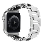 Bracelet de montre en cuir végétalien serti de diamants, pour Apple Watch 46mm / 49mm / 45mm / 44mm, pour Apple Watch 42mm / 41mm / 40mm / 38mm