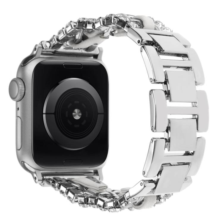 Bracelet de montre en cuir végétalien serti de diamants, pour Apple Watch 46mm / 49mm / 45mm / 44mm, pour Apple Watch 42mm / 41mm / 40mm / 38mm