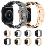 Bracelet de montre en cuir végétalien serti de diamants, pour Apple Watch 46mm / 49mm / 45mm / 44mm, pour Apple Watch 42mm / 41mm / 40mm / 38mm