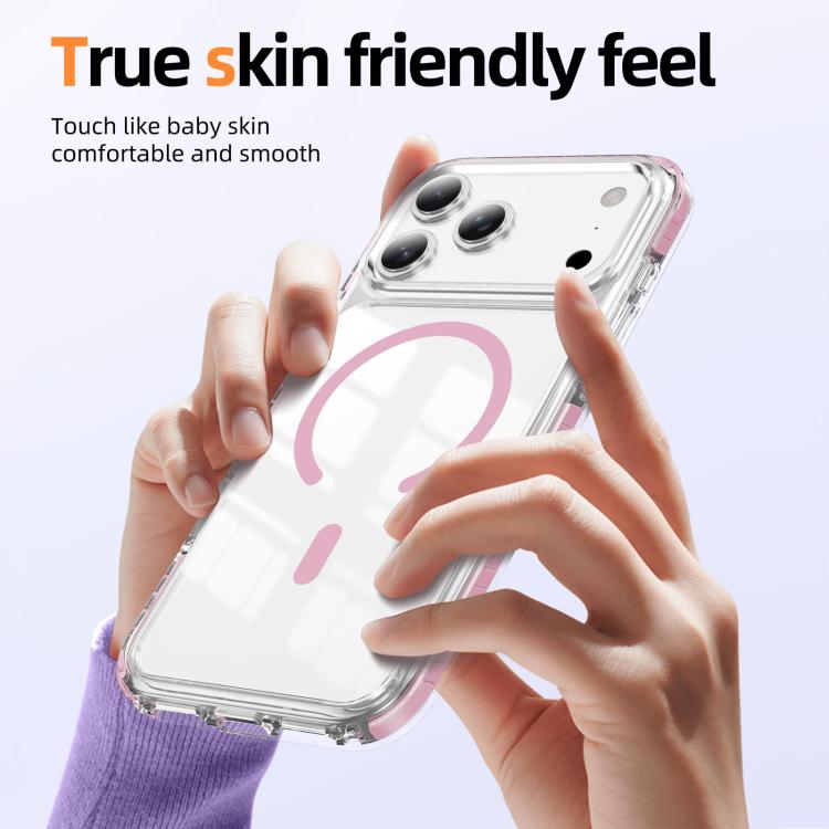 Étui de téléphone hybride en acrylique et TPU magnétique transparent Crystal Shield, pour iPhone 17 Pro Max, pour iPhone 17 Pro, pour iPhone 17, pour iPhone Air, pour iPhone 16 Pro Max, pour iPhone 16 Pro