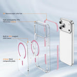 Étui de téléphone hybride en acrylique et TPU magnétique transparent Crystal Shield, pour iPhone 17 Pro Max, pour iPhone 17 Pro, pour iPhone 17, pour iPhone Air, pour iPhone 16 Pro Max, pour iPhone 16 Pro