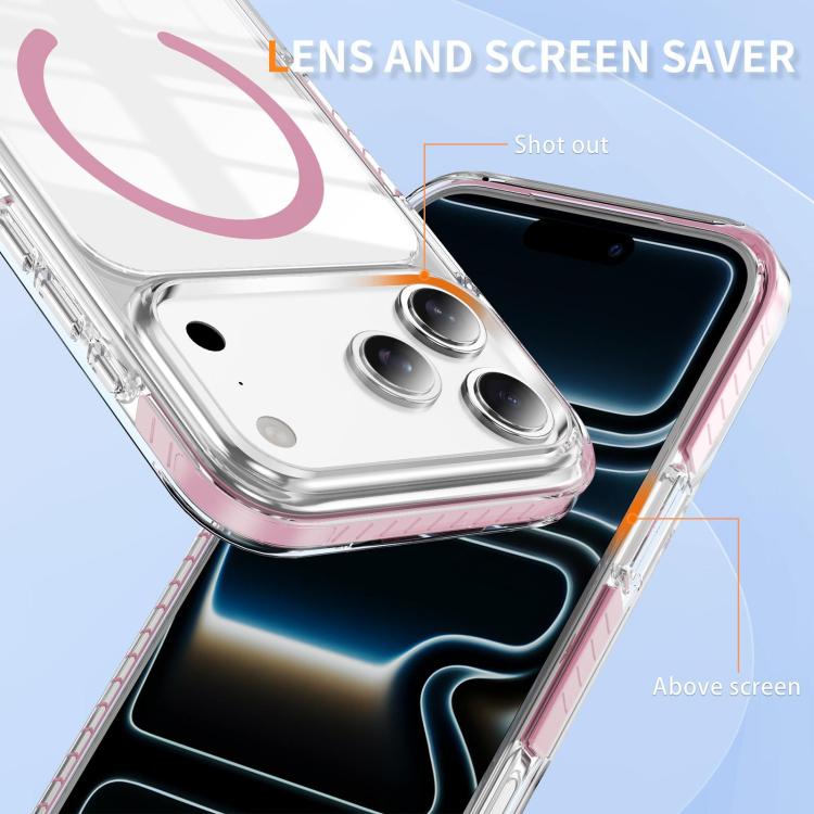 Étui de téléphone hybride en acrylique et TPU magnétique transparent Crystal Shield, pour iPhone 17 Pro Max, pour iPhone 17 Pro, pour iPhone 17, pour iPhone Air, pour iPhone 16 Pro Max, pour iPhone 16 Pro