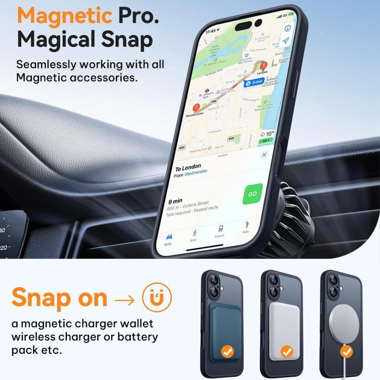 Coque de téléphone givrée magnétique XDcase Skin Feel avec film de protection d'objectif, Pour iPhone 17 Pro Max, Pour iPhone 17 Pro, Pour iPhone 17, Pour iPhone Air