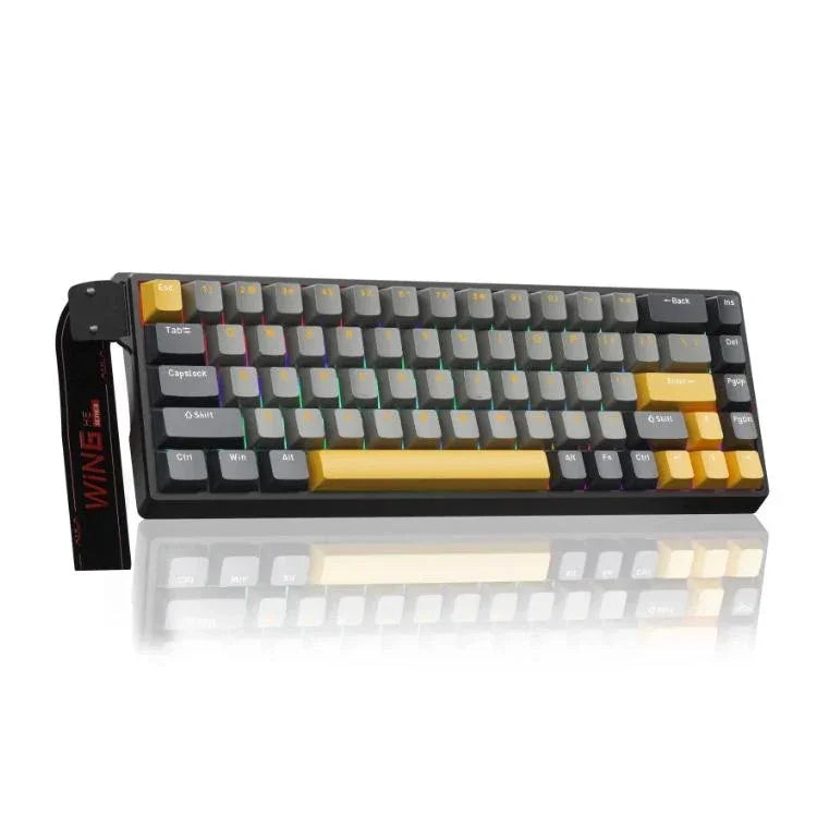 Clavier filaire RGB AULA WIN68HE Version MAX 68 touches, WIN68HE Axe magnétique Wing Chun foncé+clair+jaune