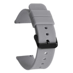 xDfind Stainless Steel Black Pin Buckle Solid Color Silicone Waterproof Watch Band, 20mm, 21mm, 22mm