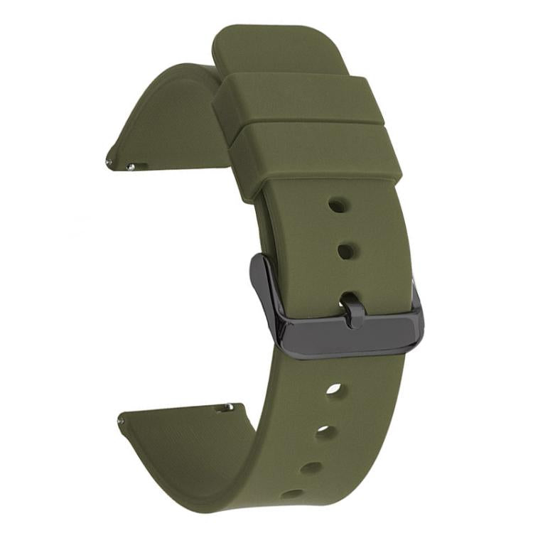 xDfind Stainless Steel Black Pin Buckle Solid Color Silicone Waterproof Watch Band, 20mm, 21mm, 22mm