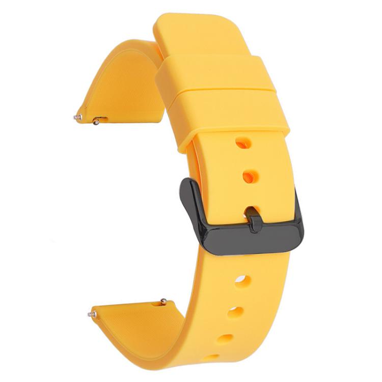 xDfind Stainless Steel Black Pin Buckle Solid Color Silicone Waterproof Watch Band, 20mm, 21mm, 22mm