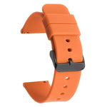 xDfind Stainless Steel Black Pin Buckle Solid Color Silicone Waterproof Watch Band, 20mm, 21mm, 22mm