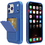 Coque de téléphone avec porte-cartes miroir caché en TPU toucher doux et béquille, pour iPhone 17 Pro Max, pour iPhone 17 Pro, pour iPhone 17, pour iPhone Air