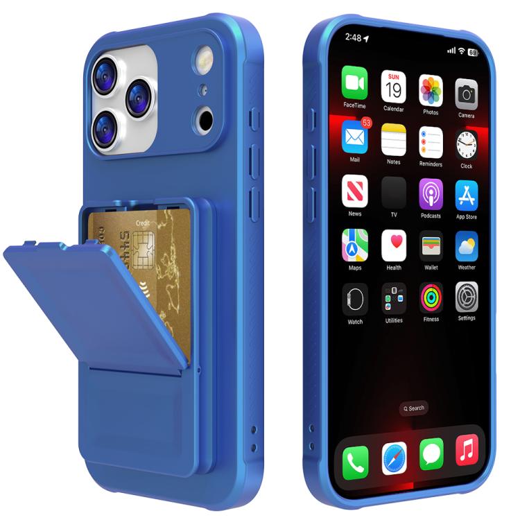 Coque de téléphone avec porte-cartes miroir caché en TPU toucher doux et béquille, pour iPhone 17 Pro Max, pour iPhone 17 Pro, pour iPhone 17, pour iPhone Air
