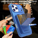 Coque de téléphone avec porte-cartes miroir caché en TPU toucher doux et béquille, pour iPhone 17 Pro Max, pour iPhone 17 Pro, pour iPhone 17, pour iPhone Air