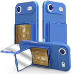 Coque de téléphone avec porte-cartes miroir caché en TPU toucher doux et béquille, pour iPhone 17 Pro Max, pour iPhone 17 Pro, pour iPhone 17, pour iPhone Air