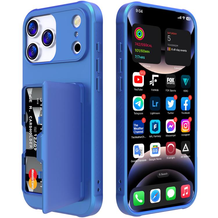 Étui de téléphone avec sac à cartes miroir caché horizontal en TPU hybride PC toucher peau, pour iPhone 17 Pro Max, pour iPhone 17 Pro, pour iPhone 17, pour iPhone Air