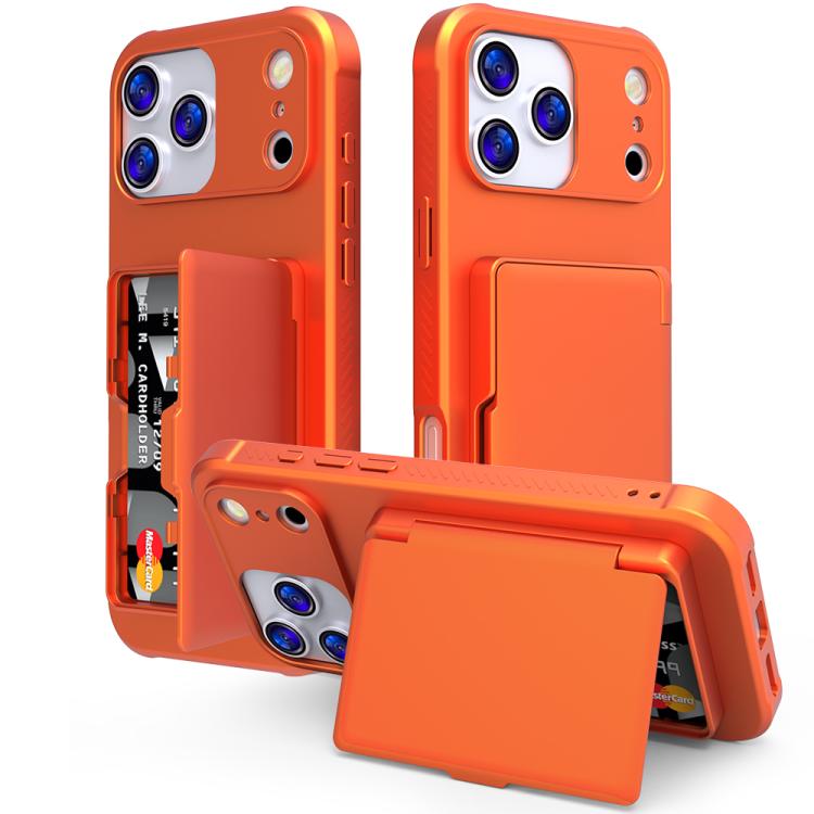 Étui de téléphone avec sac à cartes miroir caché horizontal en TPU hybride PC toucher peau, pour iPhone 17 Pro Max, pour iPhone 17 Pro, pour iPhone 17, pour iPhone Air