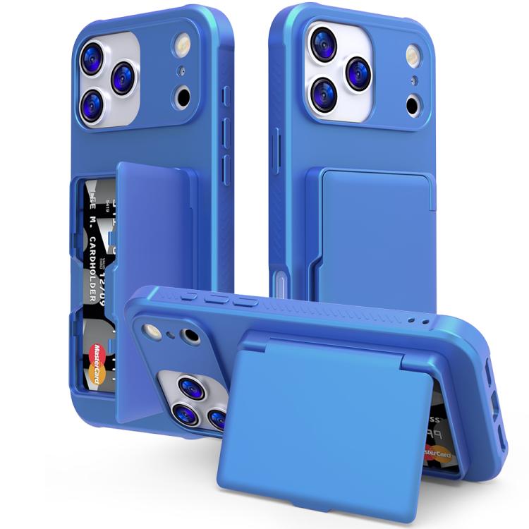 Étui de téléphone avec sac à cartes miroir caché horizontal en TPU hybride PC toucher peau, pour iPhone 17 Pro Max, pour iPhone 17 Pro, pour iPhone 17, pour iPhone Air