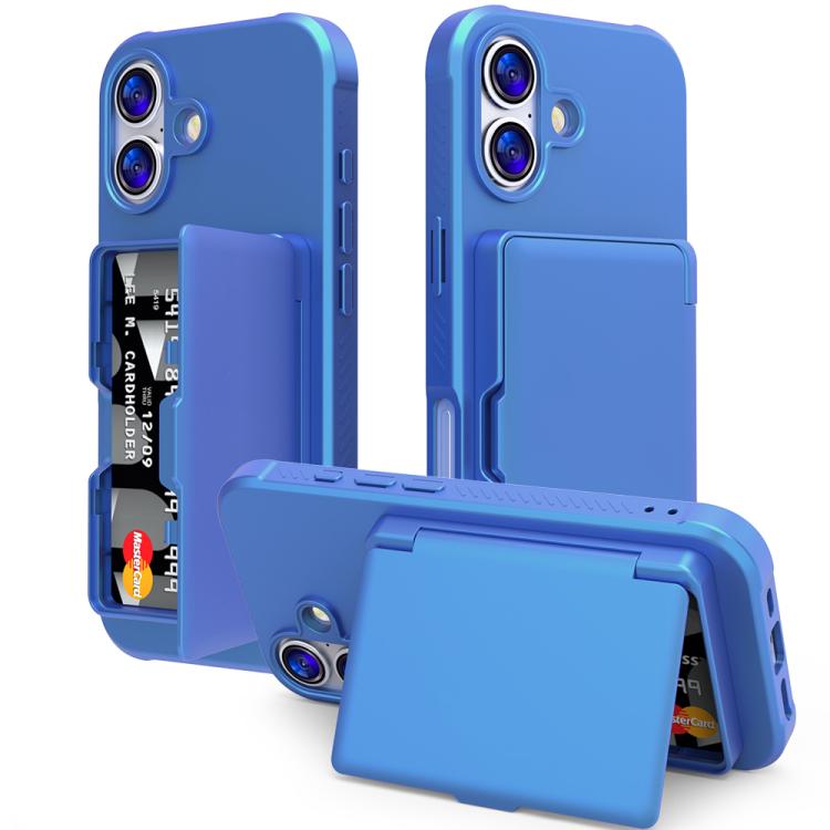 Étui de téléphone avec sac à cartes miroir caché horizontal en TPU hybride PC toucher peau, pour iPhone 17 Pro Max, pour iPhone 17 Pro, pour iPhone 17, pour iPhone Air