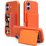 Étui de téléphone avec sac à cartes miroir caché horizontal en TPU hybride PC toucher peau, pour iPhone 17 Pro Max, pour iPhone 17 Pro, pour iPhone 17, pour iPhone Air