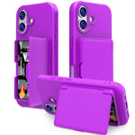 Étui de téléphone avec sac à cartes miroir caché horizontal en TPU hybride PC toucher peau, pour iPhone 17 Pro Max, pour iPhone 17 Pro, pour iPhone 17, pour iPhone Air