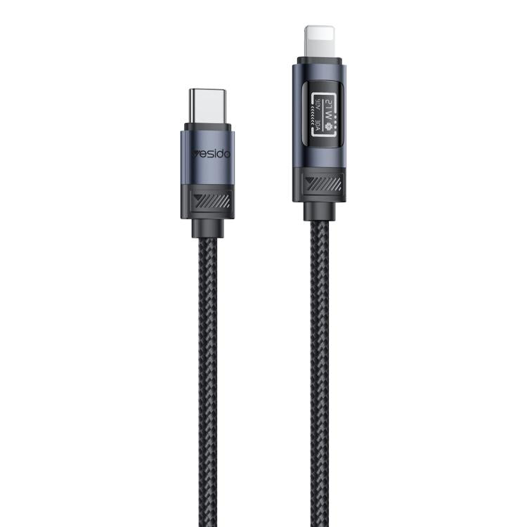 Câble de données de charge Yesido CA201 27W Type-C vers 8 broches avec écran OLED, Type-C vers 8 broches