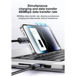 Câble de données de charge Yesido CA201 27W Type-C vers 8 broches avec écran OLED, Type-C vers 8 broches