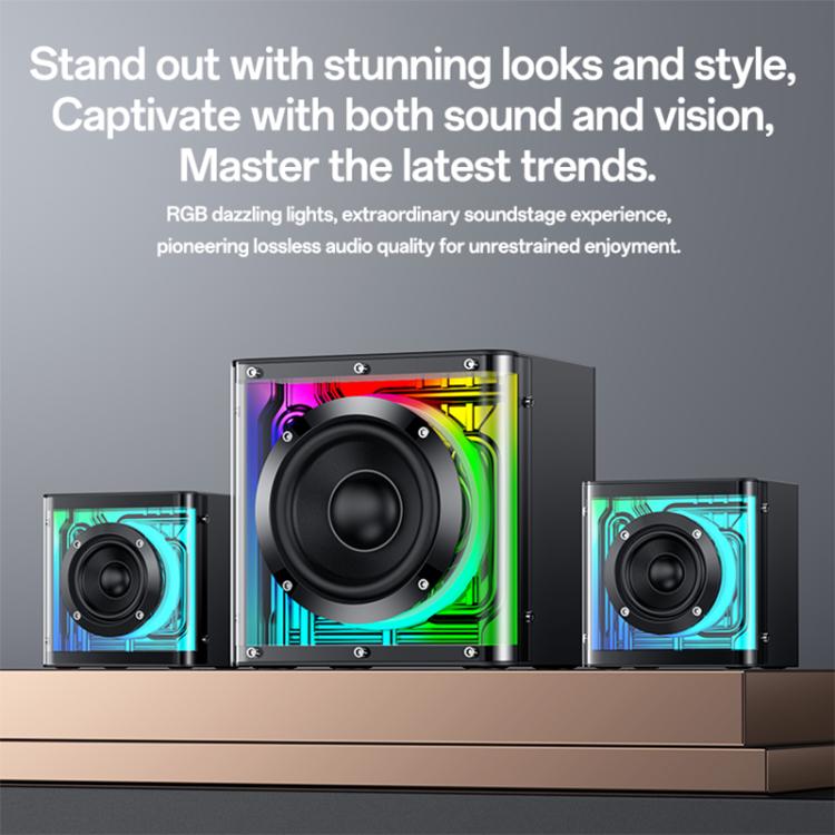 Enceinte Bluetooth RGB colorée 2.1 canaux 40W avec subwoofer Yesido YSW41, YSW41