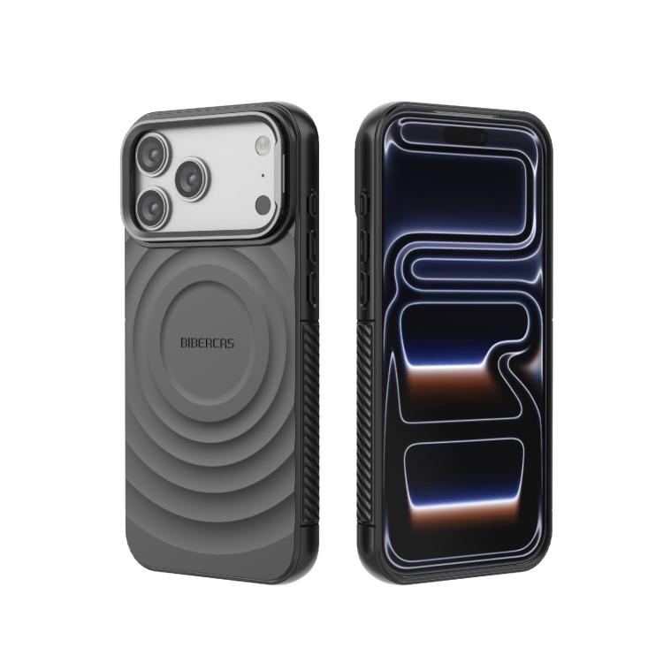Coque de téléphone magnétique en TPU texturé vague BIBERCAS, pour iPhone 17 Pro Max