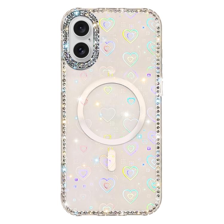 Coque de téléphone magnétique hybride en TPU PC IMD double face avec strass, Pour iPhone 17 Pro Max, Pour iPhone 17 Pro, Pour iPhone 17, Pour iPhone Air, Pour iPhone 16 Pro Max, Pour iPhone 16 Pro, Pour iPhone 16 Plus, Pour iPhone 16