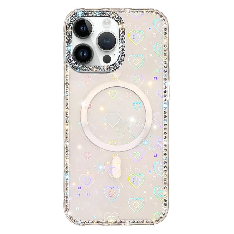 Coque de téléphone magnétique hybride en TPU PC IMD double face à strass, pour iPhone 15 Pro Max, pour iPhone 15 Pro, pour iPhone 15, pour iPhone 14, pour iPhone 14 Pro, pour iPhone 14 Pro Max, pour iPhone 13 Pro Max, pour iPhone 13 Pro