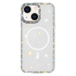Coque de téléphone magnétique hybride PC TPU IMD double face avec strass, pour iPhone 13