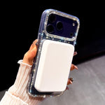 Coque de téléphone magnétique hybride PC TPU IMD double face avec strass, pour iPhone 13