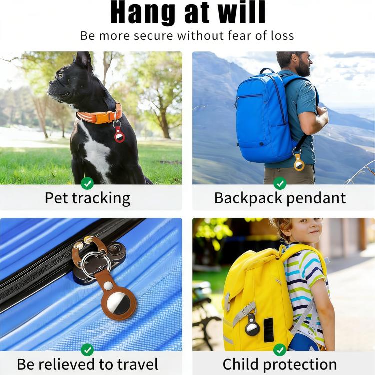 XDcase Lot de 4 étuis de protection en cuir vegan avec anneau métallique, 4 PIÈCES