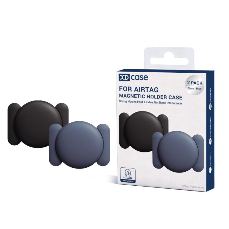 XDcase Lot de 2 coques de protection magnétiques en silicone anti-perte, kit de coques magnétiques