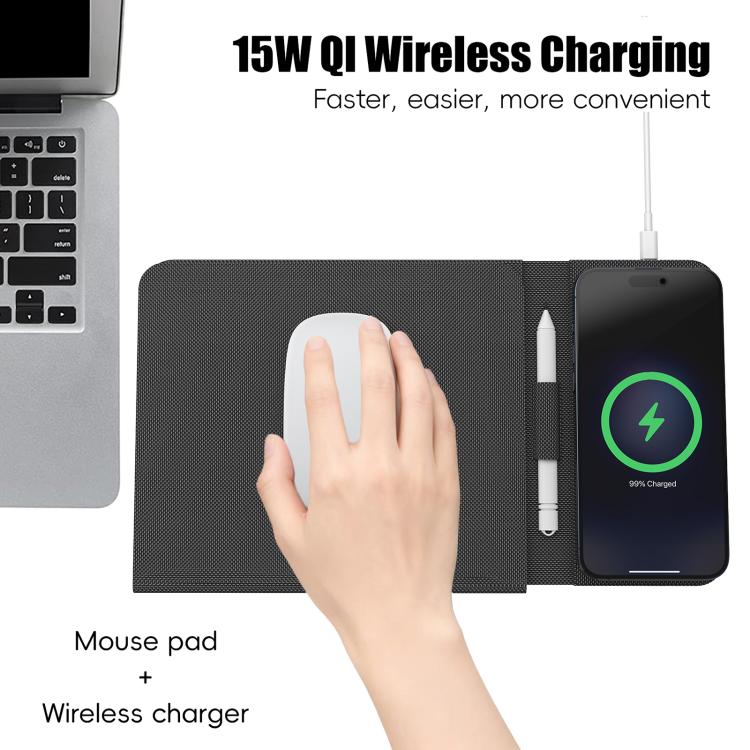Tapis de souris chargeur sans fil magnétique pliable multifonctionnel U39 15W