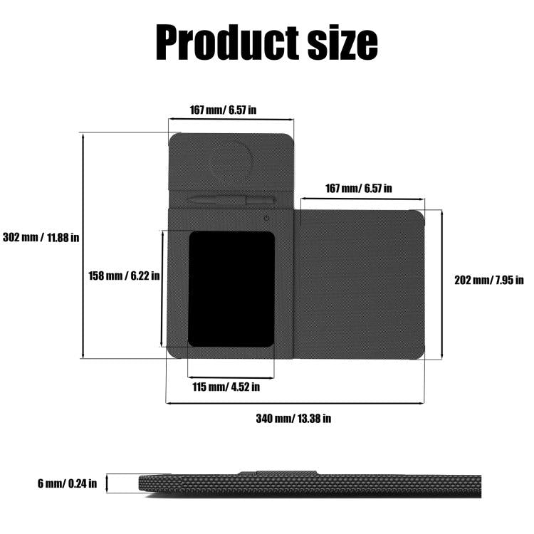Tapis de souris chargeur sans fil magnétique pliable multifonctionnel U39 15W
