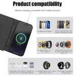 Tapis de souris chargeur sans fil magnétique pliable multifonctionnel U39 15W