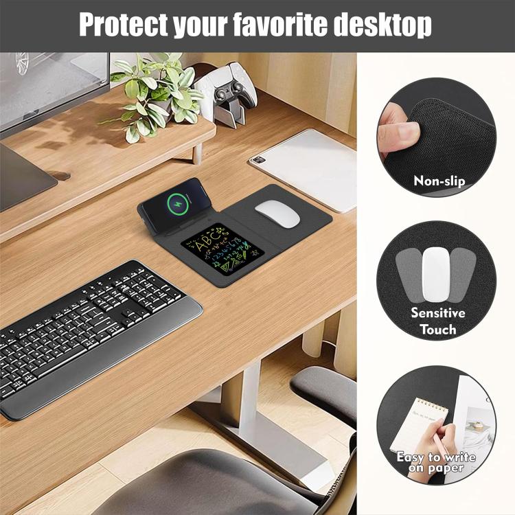 Tapis de souris chargeur sans fil magnétique pliable multifonctionnel U39 15W