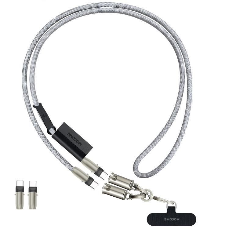 Câble de charge multifonctionnel MOCOME W3 Type-C vers Type-C, cordon de téléphone réglable en bandoulière