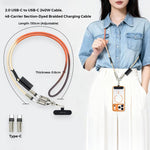 Câble de charge multifonctionnel MOCOME W3 Type-C vers Type-C, cordon de téléphone réglable en bandoulière