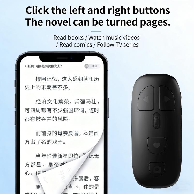 Télécommande Bluetooth multifonctionnelle KR-06 pour téléphone avec molette de défilement