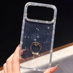 Étui de téléphone hybride TPU PC IMD double face avec support anneau en strass, pour iPhone 17 Pro Max, pour iPhone 17 Pro, pour iPhone 17, pour iPhone Air, pour iPhone 16 Pro Max, pour iPhone 16 Pro, pour iPhone 16 Plus, pour iPhone 16