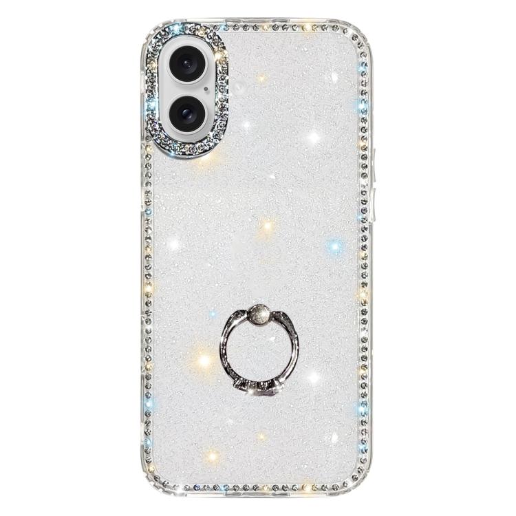 Étui de téléphone hybride TPU PC IMD double face avec support anneau en strass, pour iPhone 17 Pro Max, pour iPhone 17 Pro, pour iPhone 17, pour iPhone Air, pour iPhone 16 Pro Max, pour iPhone 16 Pro, pour iPhone 16 Plus, pour iPhone 16
